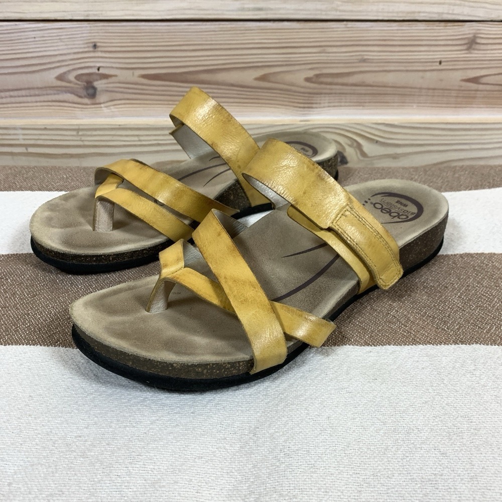 Abeo Sandals‎ Womens Narrow 8 Yellow Leather Bio System Comfy